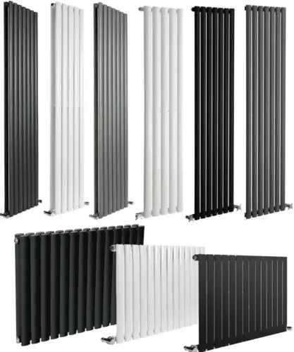 Vertical Heating Water Designer Oval  Radiator Anthracite/White/Black