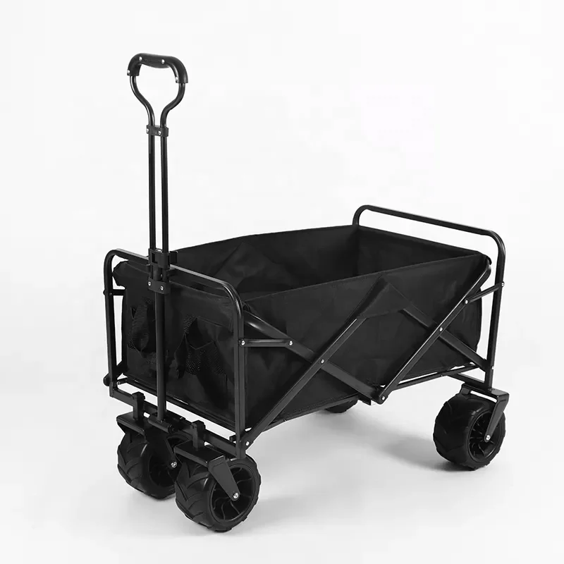 Collapsible Folding Outdoor Camping Four Wheel Campsite Pull Rod Trailer Picnic Fishing Hand Cart