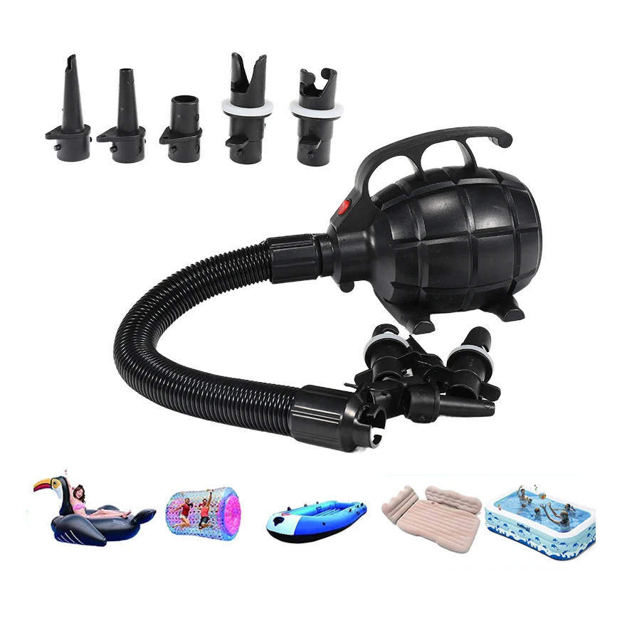 multi-function mini air electric pump air mattress sup inflator pump with 5 nozzle