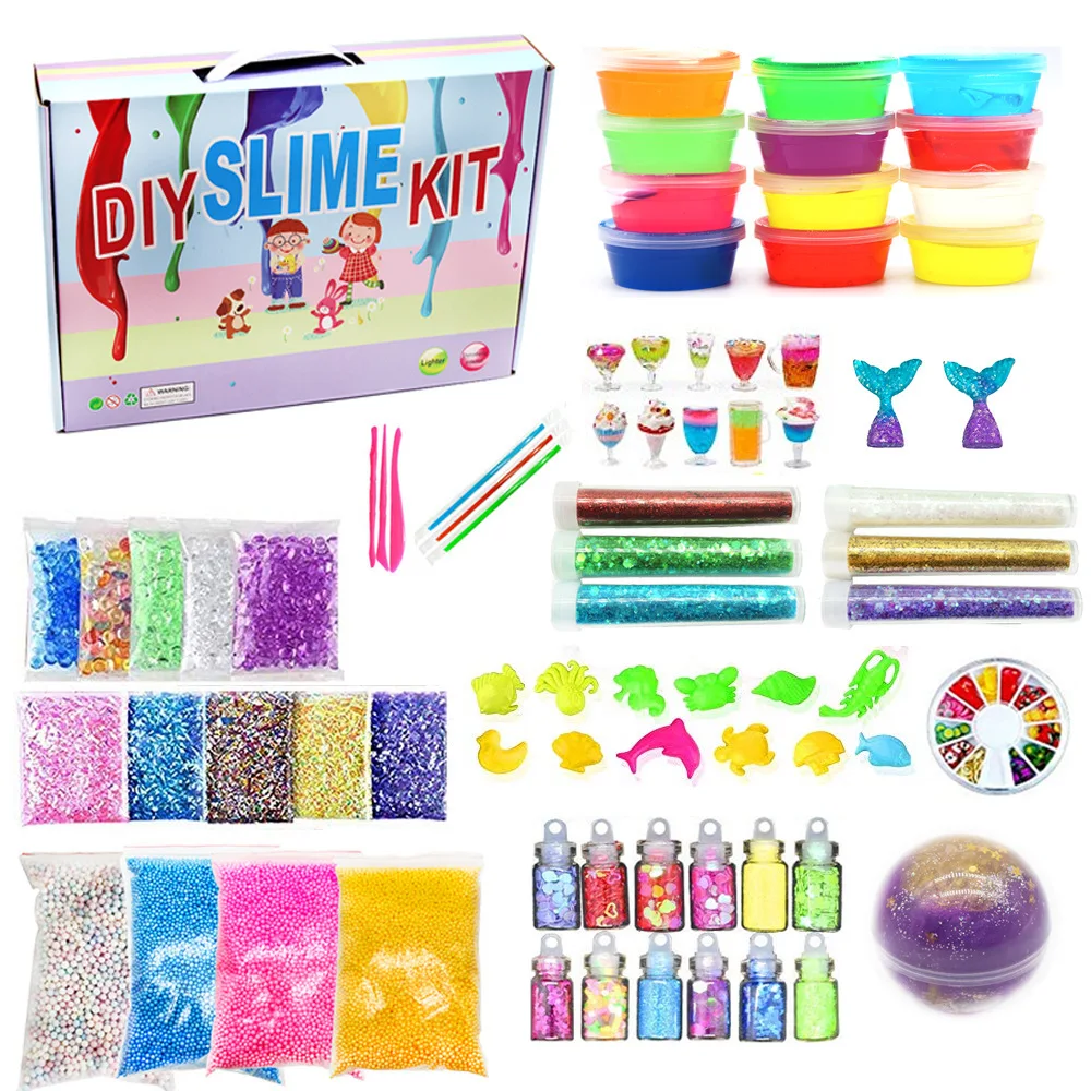 For Kids Toy For Children Birthday Gift Diy Colorful Soft Fluffy  Clay Crystal Mud Slime Kit