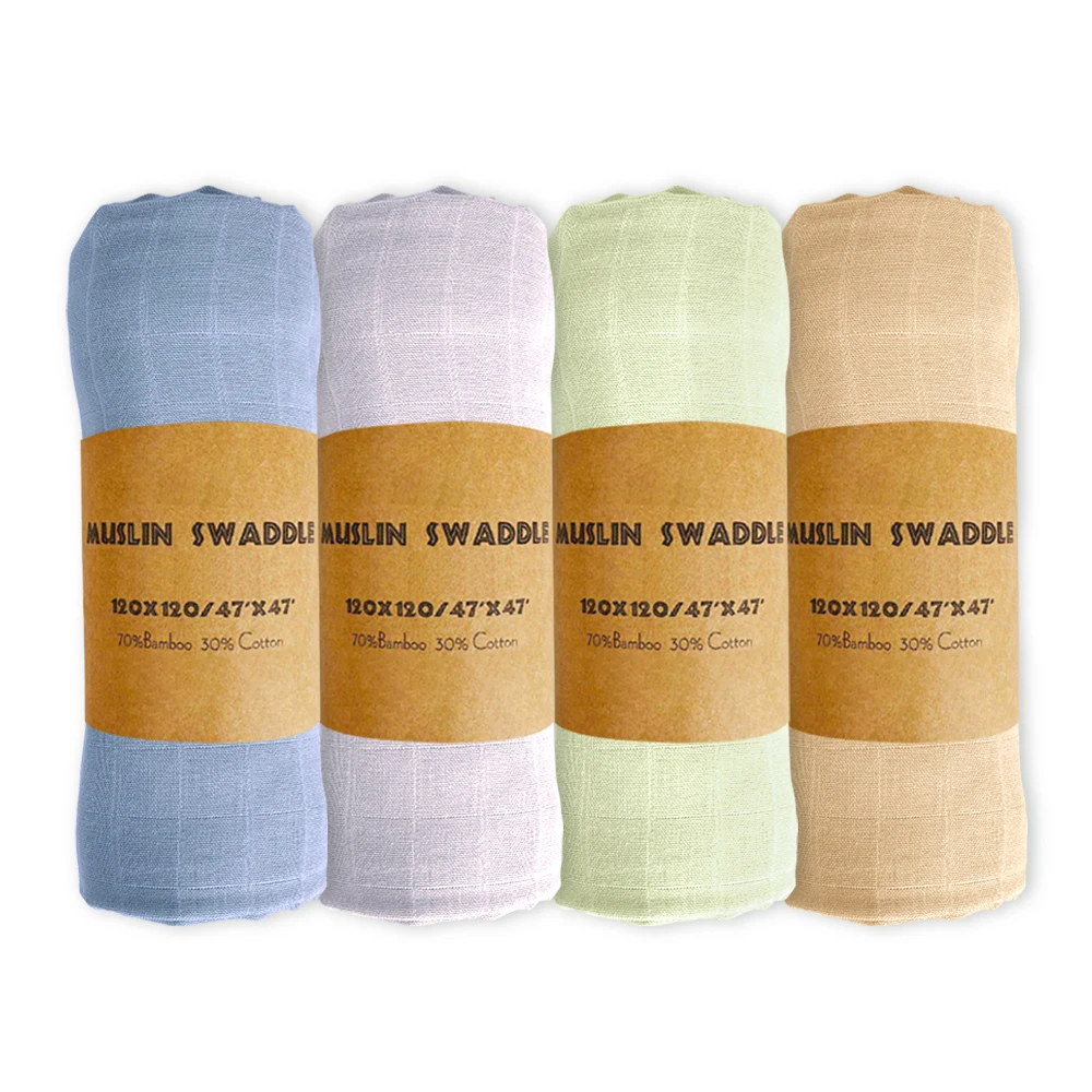 luxury newborn baby soft wrap receiving blankets baby set baby blanket bamboo muslin swaddle blankets wraps for new born
