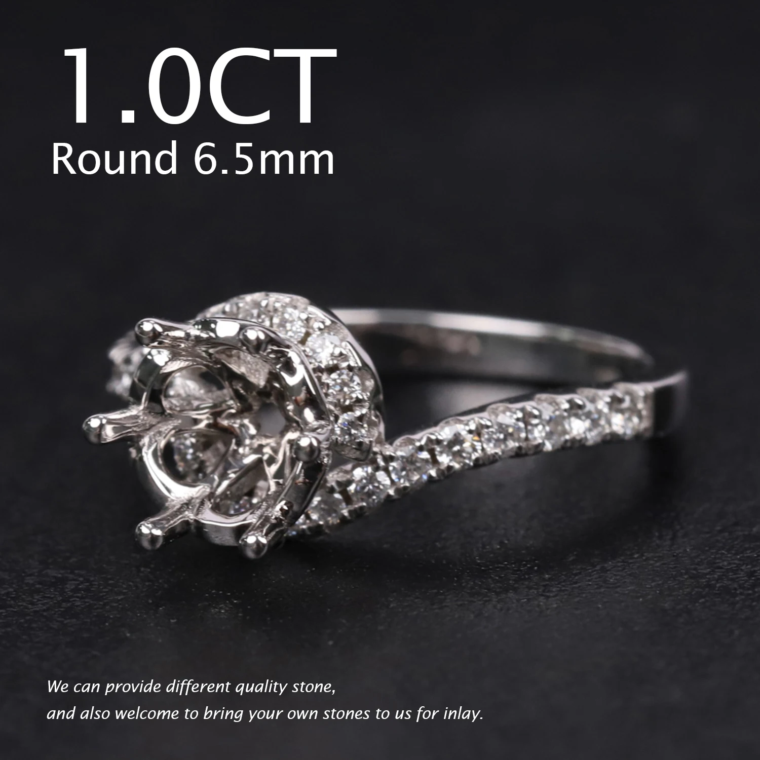 Соблюдения профессиональный ювелирный завод 9-10K 14K 18K чистого золота изготовленный на заказ пустой основание кольца полу крепление для 1CT закрепки камня