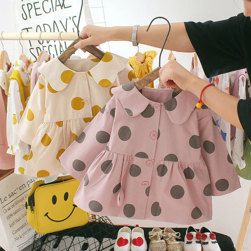 Wholesale cute autumn long sleeve princess dress for baby girl 0-3 years old Long sleeve shirt collar dress girls skirt