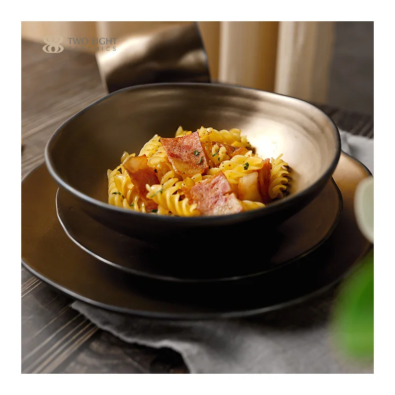 Luxury Gold Porcelain Dishes & Plates European Nordic Rustic Ceramic Mug Wedding Soup Bowl China Dinnerware Sets 24