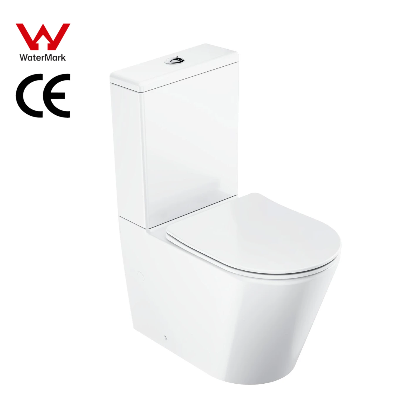 European Back to Wall Rimless Toilet Washdown Inodoro White Color Floor Mounted Two Piece Toilets for Sale