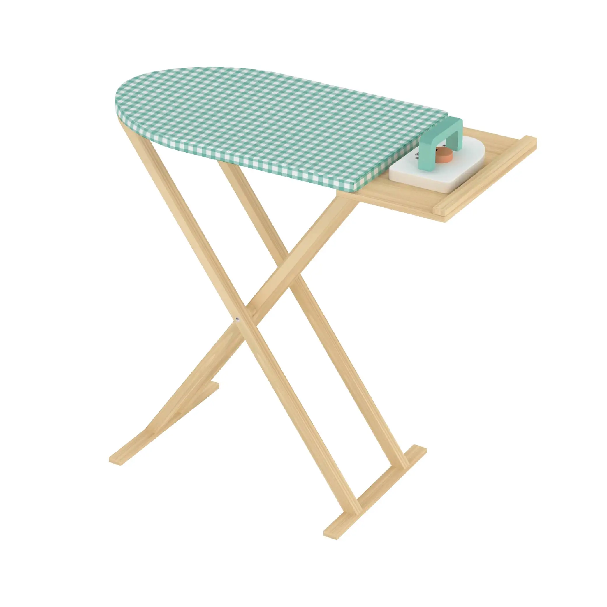 Portable bamboo small square table bamboo sofa table for ironing and laundry