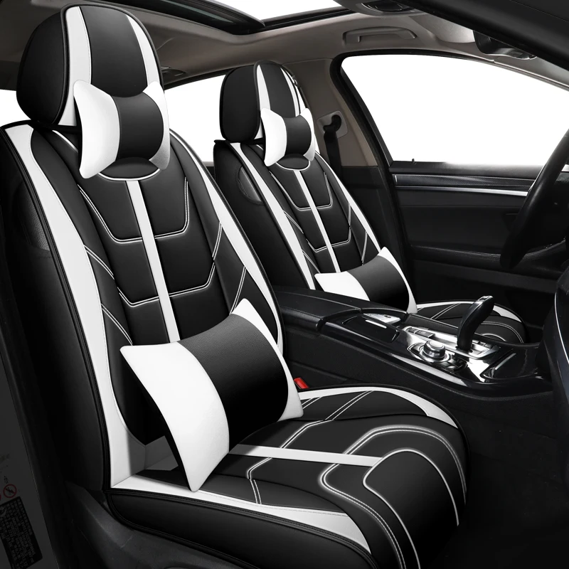 Car Seat Covers Full Set 5PCS, Waterproof Leather Seat Covers for Cars, Protector Seat Cushions Universal Fit for Most Vehicles,