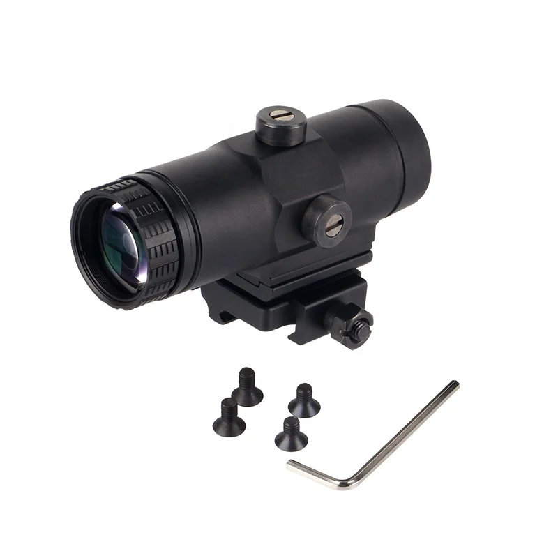 Outdoor Tactical Aluminum Optics Magnifier with Flip Side Scope Mount 3x Magnifier For Red Dot Sight Hunting Scope