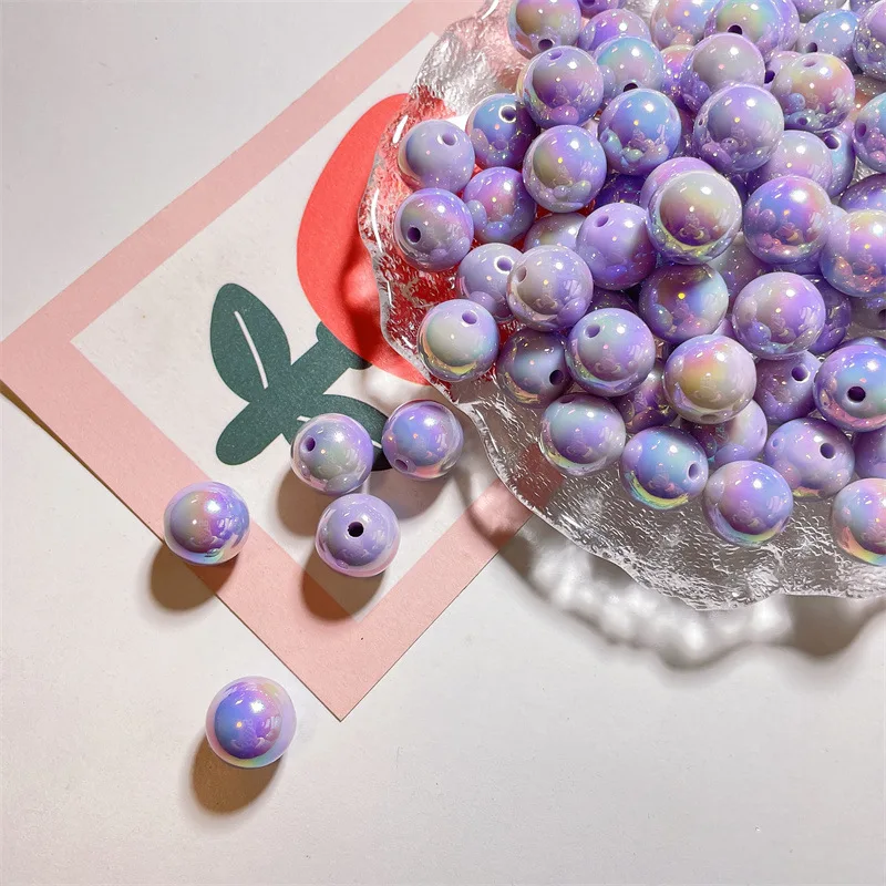 50pcs/bag 16mm Hot sale loose round bead decorative handmade diy charms acrylic shell pearl beads for jewelry making