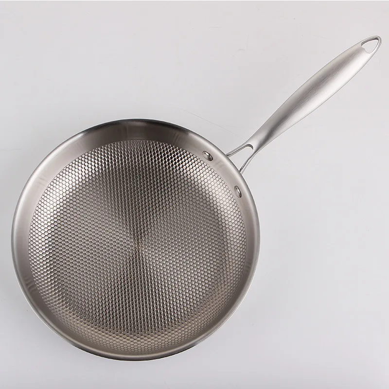 High Quality ODM Embossed 3-Ply Stainless Steel Frypan Durable Non-Stick Saute Pans for Kitchen Use