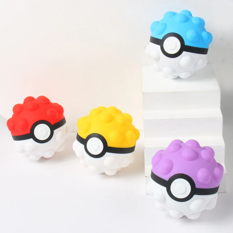 6 Exclusive Color Pops Fidget Toys Pokmon 3D Stress Relife Ball Anti Stress Kawaii Fidget Kids Toys 3D Squdiopop Kids Gift