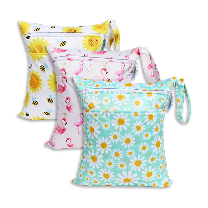 Ananbaby Wholesale Waterproof Zippered Wet Bag washable waterproof reusable nappy wet swimsuit bag
