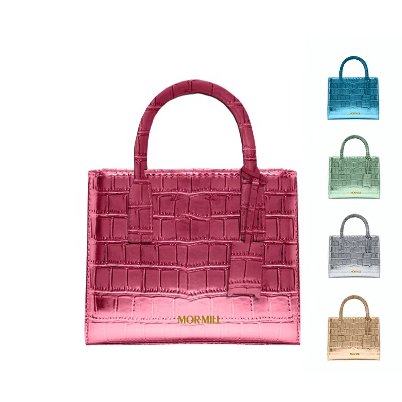 Женские сумки, блестящие металлические кожаные маленькие сумки для женщин, роскошные женские сумки-тоут