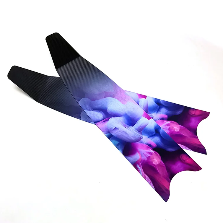 Customized carbon fiber flippers long fins free diving 100% carbon fiber fins light weight durable diving fins