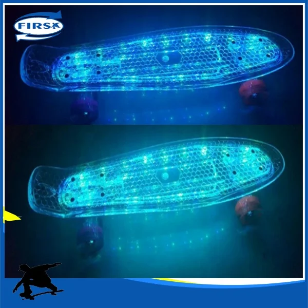 
Cheap Plastic skateboard deck with LED Light USB charging overboard skateboard without Electric 