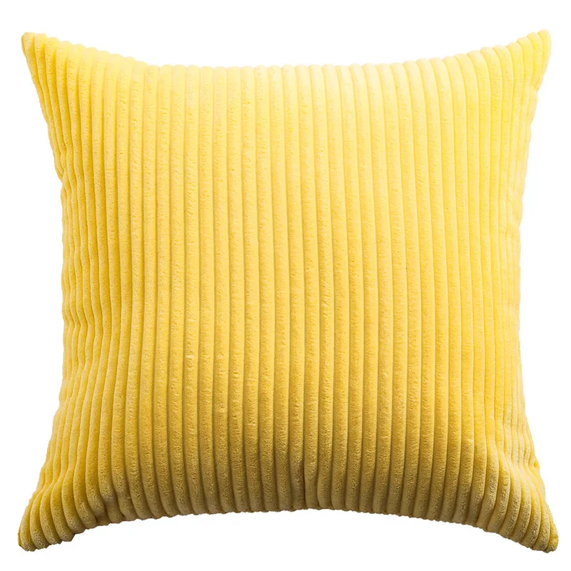 
Comfortable Throw Corner Supersoft Cushion Covers, Couch Sofa Bed Corduroy Corn Striped Pillow Covers/ 