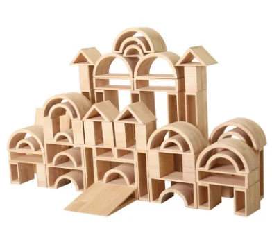 
kindergarten large scale assembly of solid wood educational fun toy blocks 