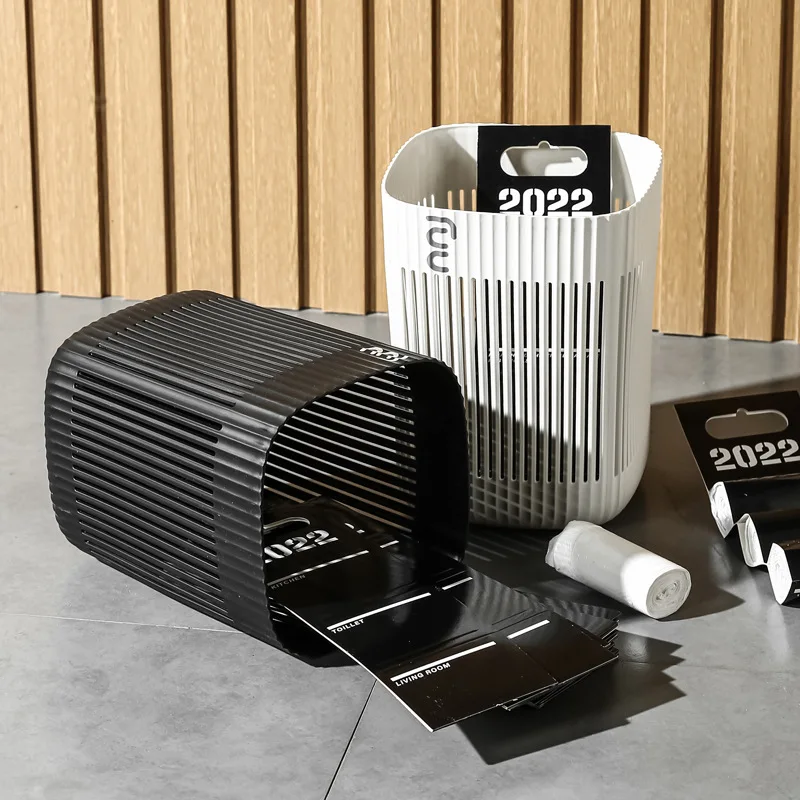 Household Large Hollow-carved Plastic Trash Can Garbage Bin Bathroom Nordic Modern Waste Basket