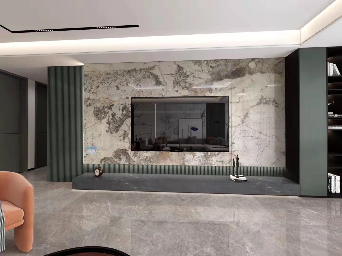 Custom rare noble interior decoration wall floor tiles natural high-end Pandora grey luxury stone