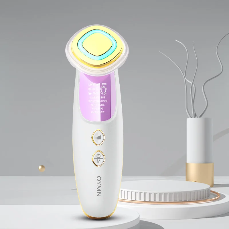 EMS big LCD facial massager beauty equipment with multiple functions photon therapy ion lead in face massager skin lift tighten