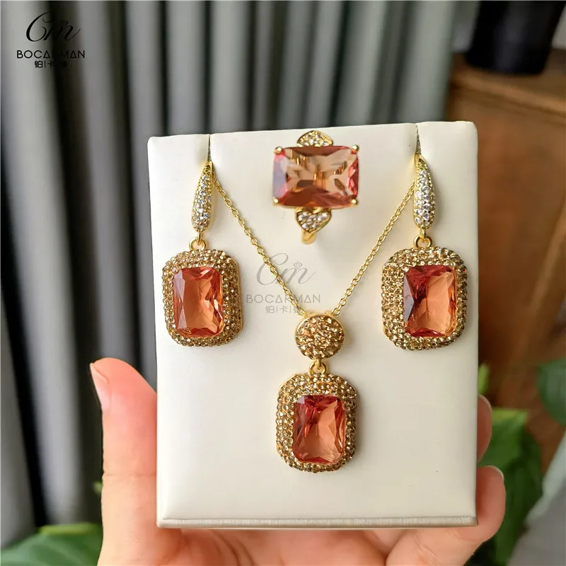 Artificial gemstone manufacturers Turkey color colored stone bauxite light color Sudan stone jewelry set