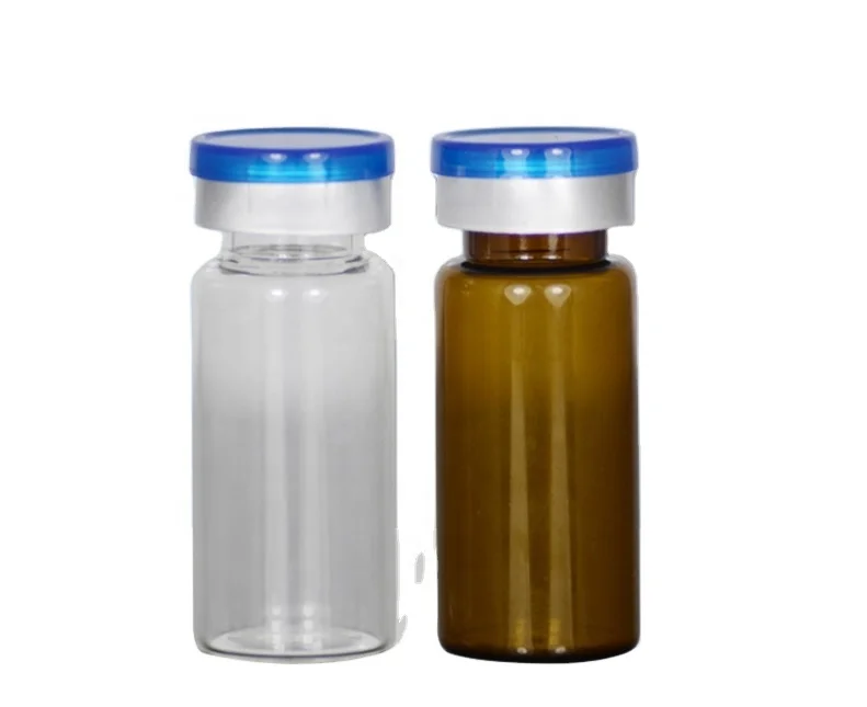 5ml 10ml hot selling mini pharmaceutical glass vial for injection with rubber soft cap custom printing