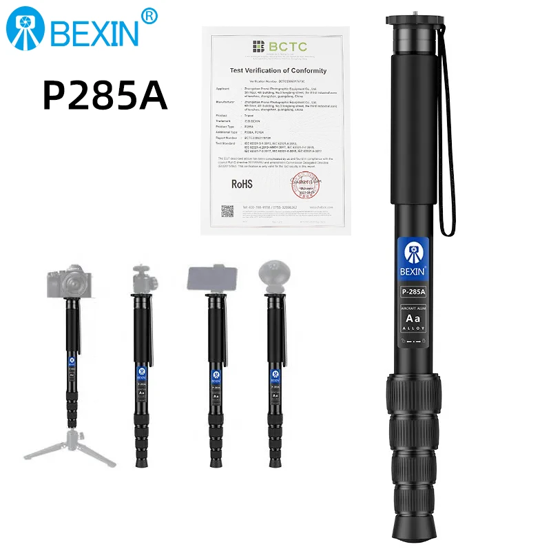 BEXIN Professional Flip Lock 5 Section Travel flexible Aluminum DSLR Camera Tripod Stand Monopod for SLR Camera Camcorder Video