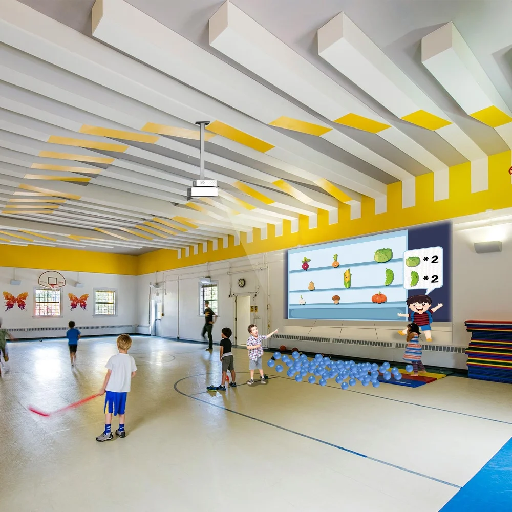 Chariot interactive device ball wall projection system for children ball wall play.