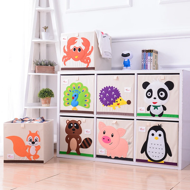 Amazon Hot Selling Custom Foldable Kid Shoes Drawer Boxes Animal Toy Storage Box Bins Clothes Storage Chest Organizer for Kids