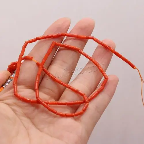 in bulk fashion jewelry natural dyed red coral beads column shaped 1512704