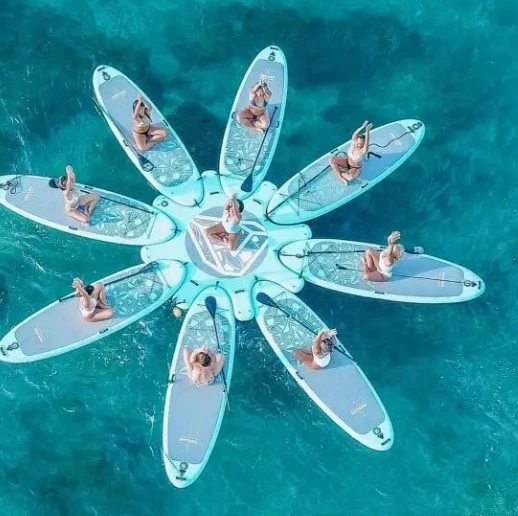 Customized Inflatable Surf Platform Station - SUP Yoga Dock for Floating Fitness and Fun Activities