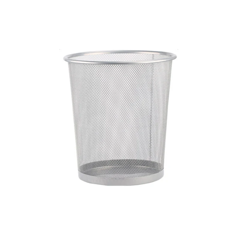 
New Design Modern Home Indoor Black Metal Mesh Restaurant Waste Trash Can 