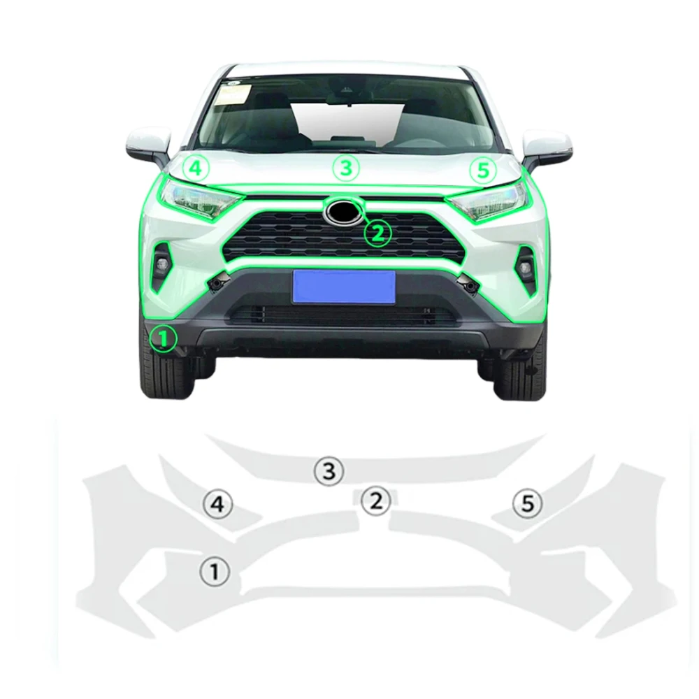Гибридная пленка для Toyota RAV4 каждая часть пленки 7 5 плотной ТПУ PPF предварительно разрезанная автомобильная против царапин самовосстанавливаемая прозрачная