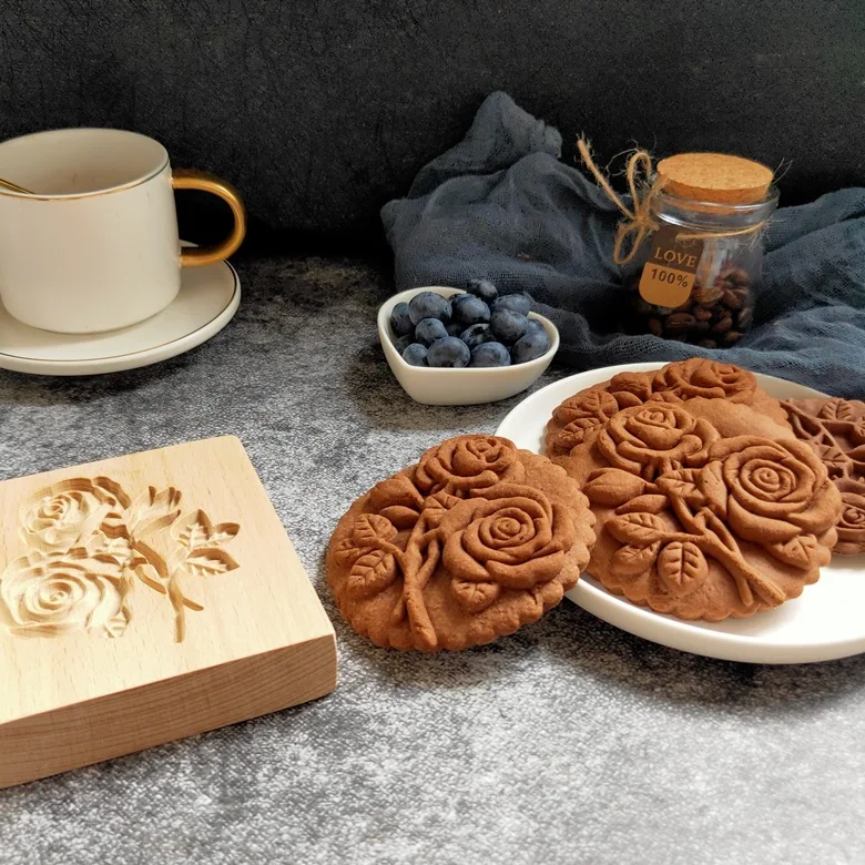 Christmas Promotion Cookie Mold Wooden Baking Gingerbread Shortbread Cutter