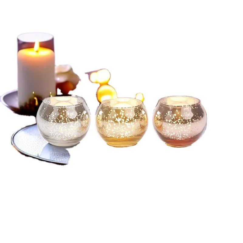 Рождественский стеклянный шар с гальваническим покрытием, свеча, чашка, свадебное украшение, западное украшение еды