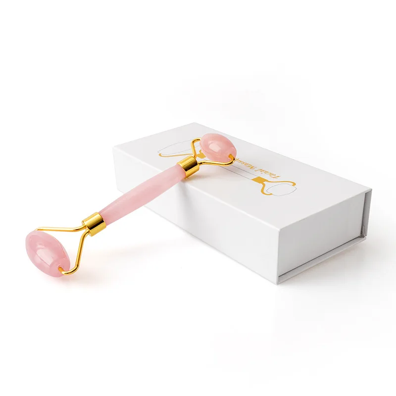 Фабричная коробка для красоты с логотипом Stone And Gua Sha, упаковка, белый, розовый, черный, розовый кварц, инструменты для массажа лица, Нефритовый ролик ro