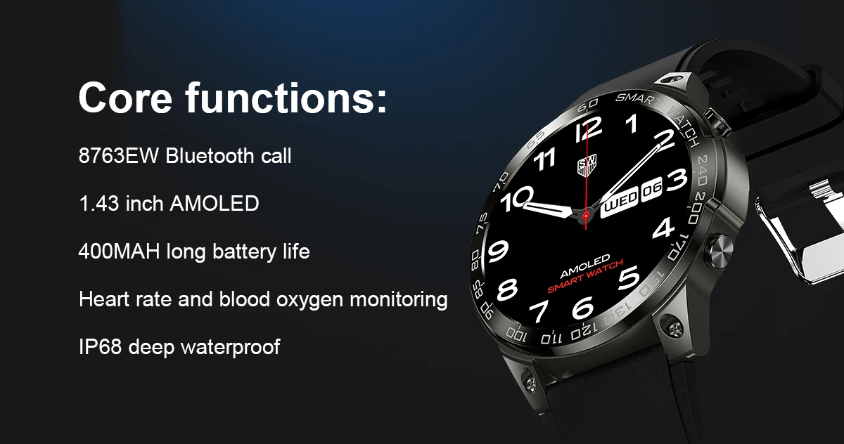 Factory Sales 2024 Men Women Sports Smart Watch For IOS Android Heart Rate Sensor BT Call Ip68 Metal Case Luxury Watch For Men