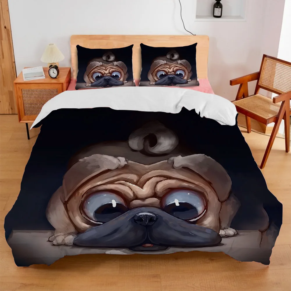 3d dog printing Bedding Set digital bed linen set OEM Duvet Cover Set 3pcs for Children