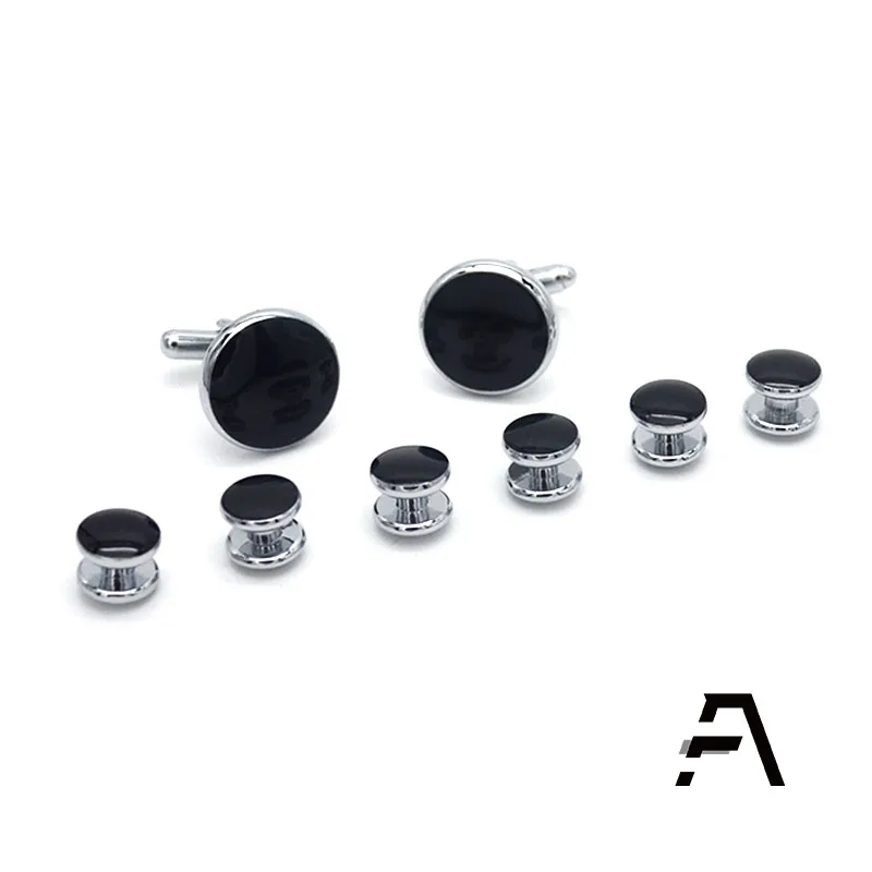Hot Sale Classical Mens Cufflinks and Studs Set Tuxedo Shirts for Business
