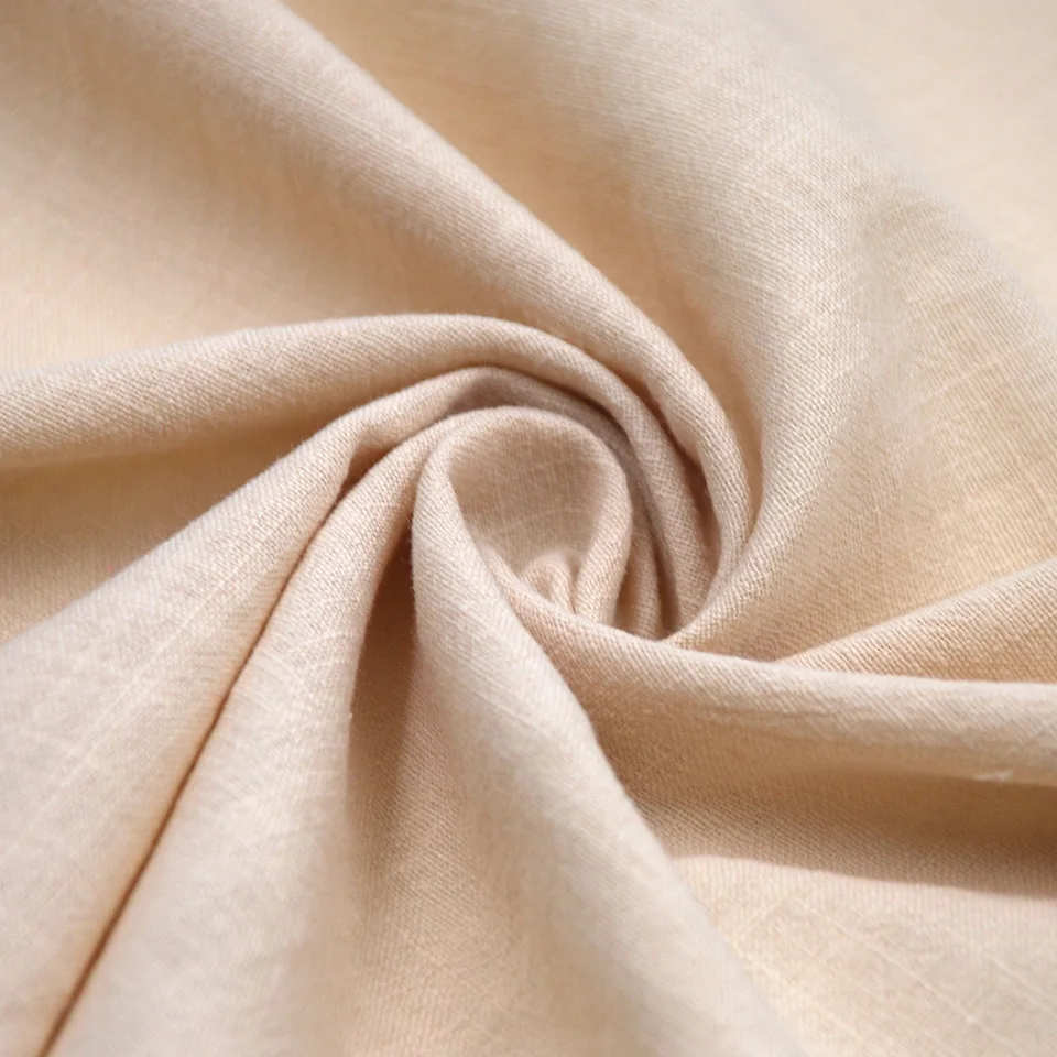 Wholesale factory woven 95gsm crinkle  bamboo organic 100% pure cotton fabric for clothing