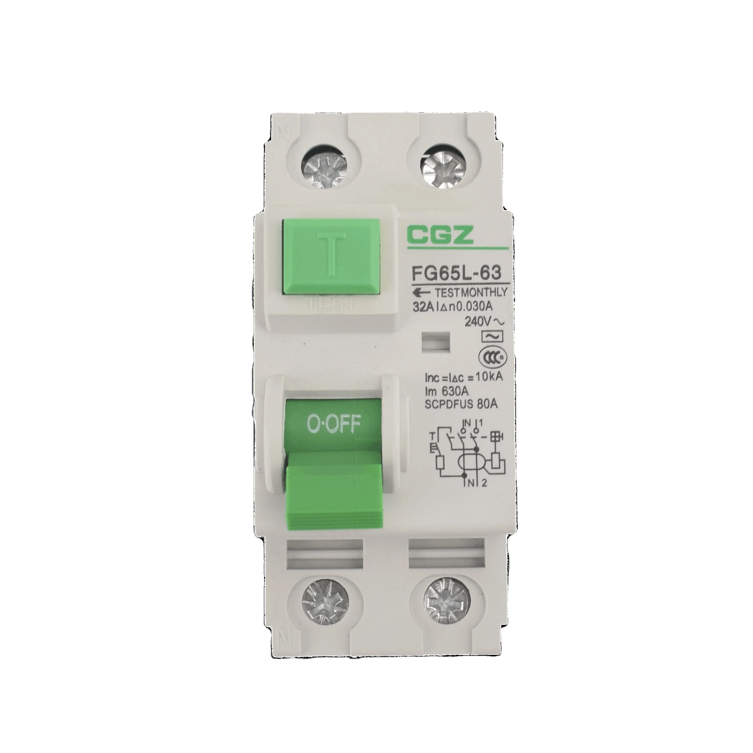 RCD ELCB 2 pole 4 pole earth leakage circuit breaker RCCB