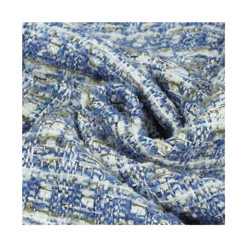Woven small fragrant bead fabric sequins woven woolen tweed