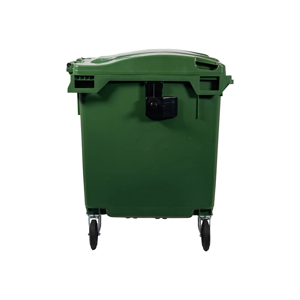 JCOPLASTIC SPA полиэтилен высокой плотности HDPE перерабатываемый для утилизации отходов 4 колесных 1100л корзина с плоской крышкой белого цвета