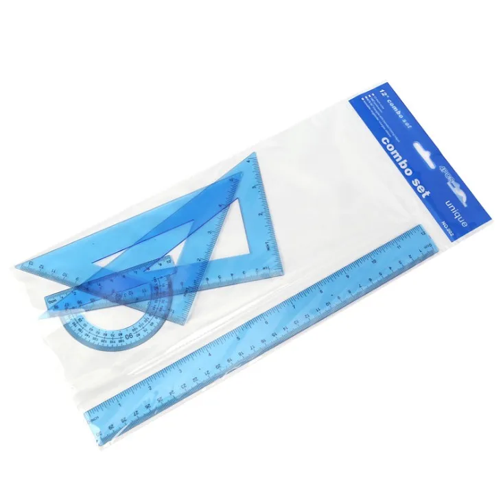 Stationery Set Student Drawing Stationery Plastic Ruler Triangular Protractor 30CM Set Ruler Learning Combination Ruler