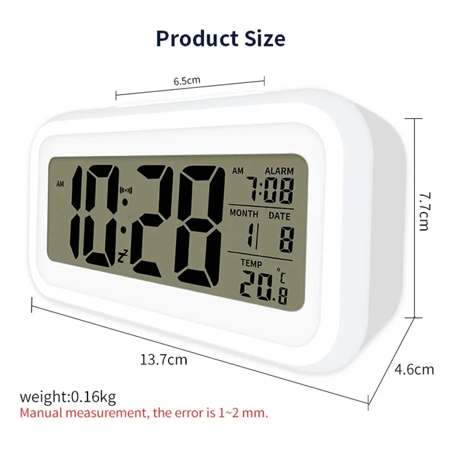 Smart Digital Alarm Clock Long Battery Life Alarm Clock Back Light Large Digit Display Electronic Alarm Clock for Kids
