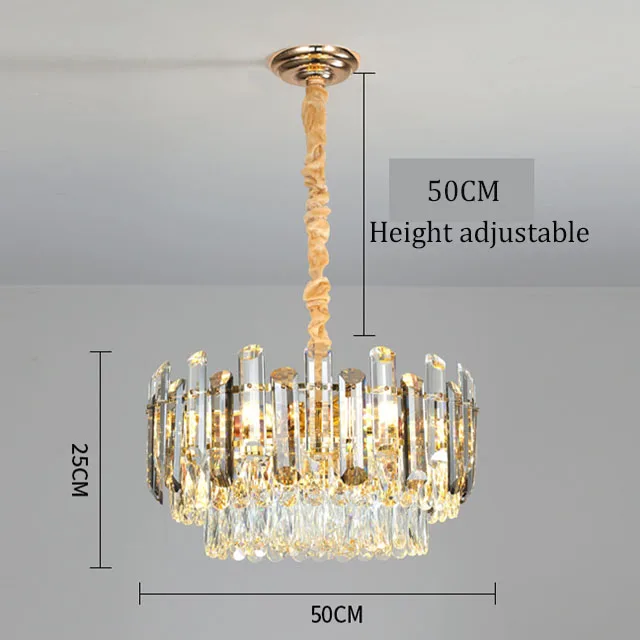Modern Ceiling Decorative Lighting Fixture Luxury Indoor Round Hanging Led Crystal Chandelier
