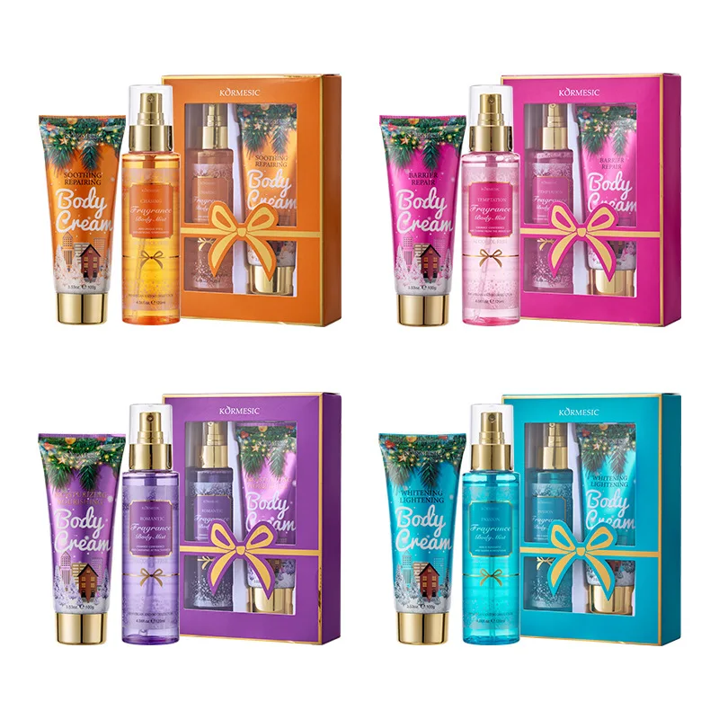 OEM ODM Private Label KORMESIC Christmas Skin Care Best Gift Whitening Body Lotion Perfumed Set