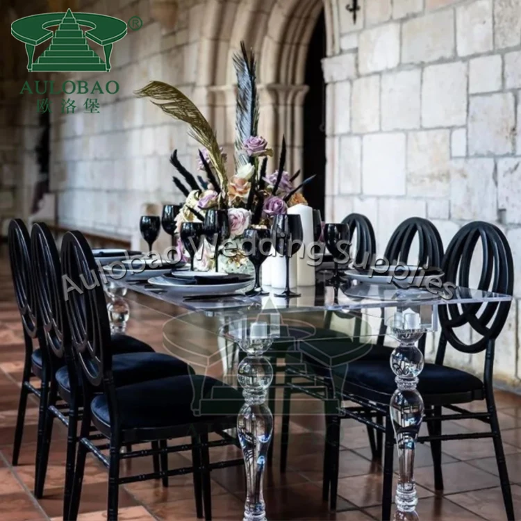 Мебель для свадьбы банкета 4 ножки прозрачные акриловые столы оптовая