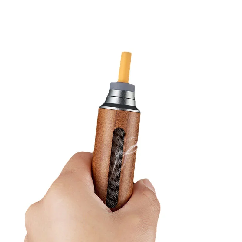 New Luxury custom logo big Ashtray Portable Smokeless Wooden Car Cigarette Handheld Ashtray with Gift Box