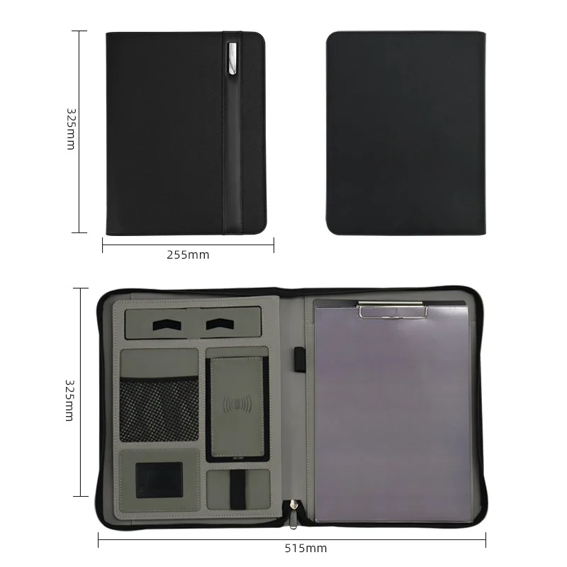 A4 черный портфель акций многофункциональный бизнес-офисный с power bank папка для путешествий